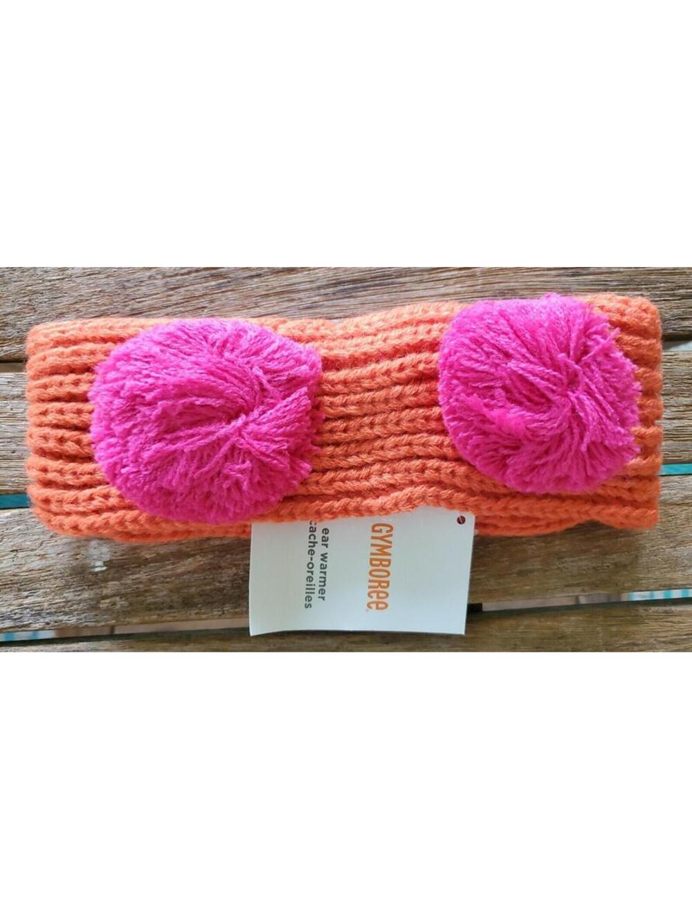 Gymboree Color Happy Orange Ear Warmer Knit Headband w/ Pom Poms Girl's One Size